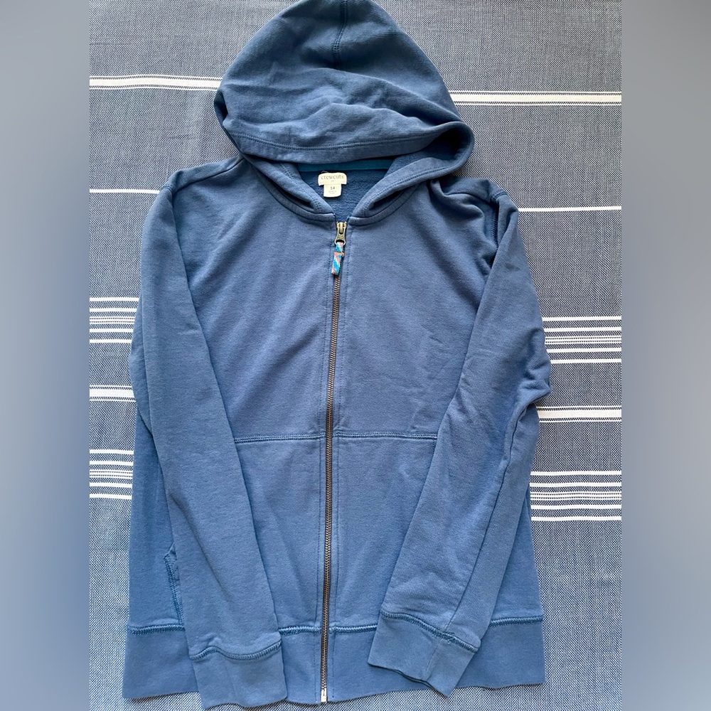 J.Crew Crewcuts Blue Zip Up Hoodie With Pockets Size 14. Excellent Condition.